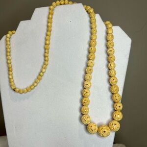Detailed Ivory Bone Necklace- hand carved